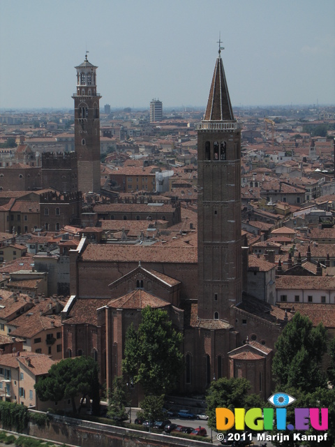 SX19060 View over Verona Churches from Castel San Pietro